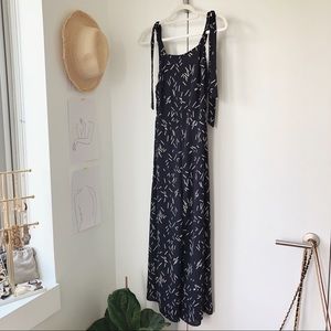 Navy Blue Jumpsuit with White Line Pattern